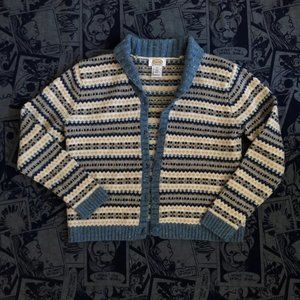 Talbots Wool & Cashmere Mix Blue Cardigan Sweater